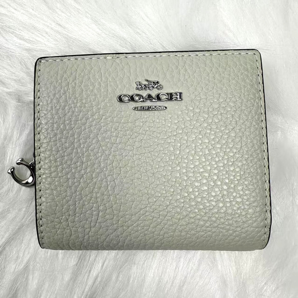 Coach Handbags - Coach Snap Wallet In Leather/Silver/Light Pistachio C2862 NWT